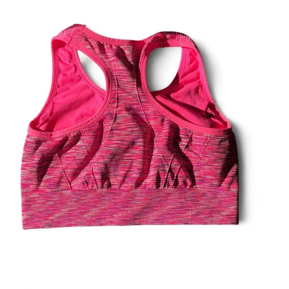 Tek Gear Neon Pink Low Impact Racerback Sports‎ Bra Women's Size Small Wireless